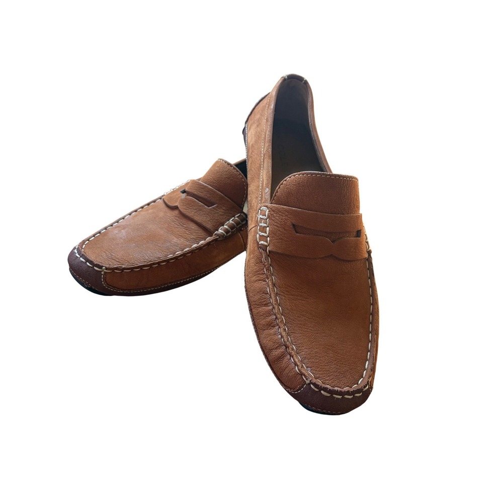 Cole Haan Mens Tan Leather Pinch Grand OS Penny Loafer Driving Mocs Size 9M